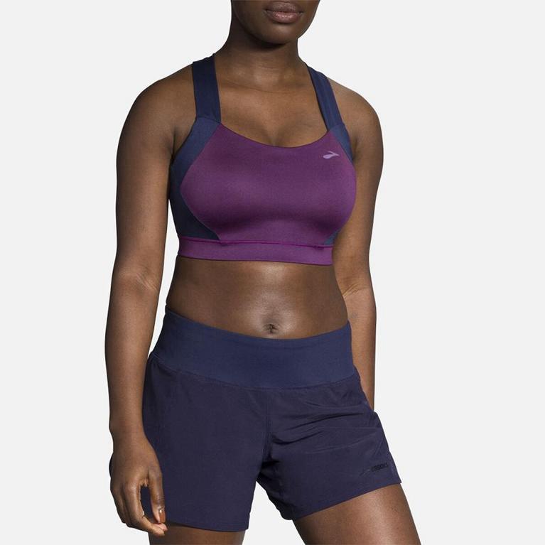 Brooks Uphold Crossback Running Bra - Women's - Purple (86174-ERSL)